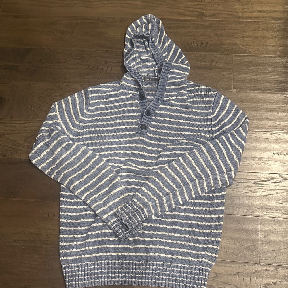 Vince Blue and Cream Striped Men's Sweater